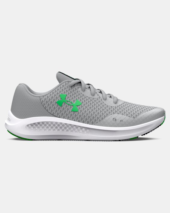 Boys' Grade School UA Charged Pursuit 3 Running Shoes in Gray image number 0